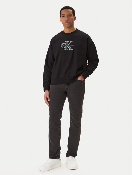 Calvin Klein Jeans Calvin Klein Jeans Majica dugih rukava Premium Monologo LV04RE200G Crna Regular Fit