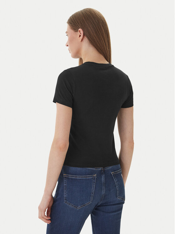 Guess Jeans Guess Jeans Tricou W6GIB1 J1314 Negru Slim Fit