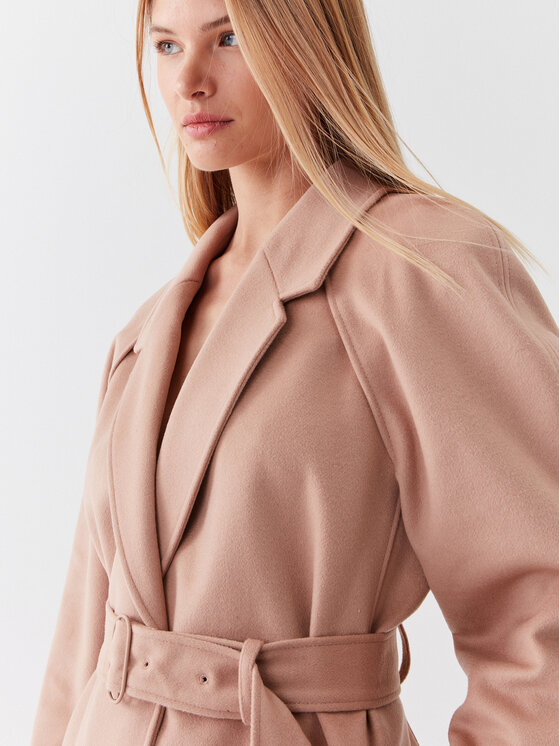 Calvin Klein Calvin Klein Płaszcz wełniany K20K205496 Beżowy Regular Fit
