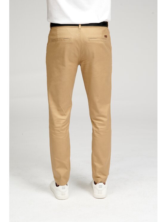 TeeShoppen TeeShoppen Chinosy 'Perform Collection' Beżowy Slim Fit