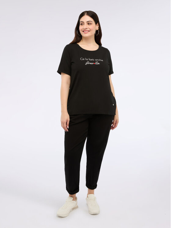 Fiorella Rubino Fiorella Rubino T-shirt G213L008518N033 Nero Regular Fit