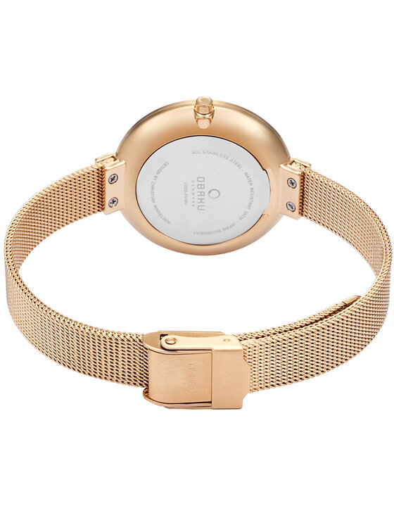 Obaku Obaku Zegarek V225LXVIMV Różowe złoto