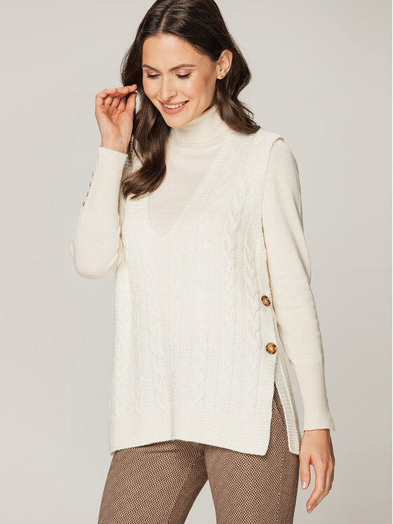 Willsoor Willsoor Kamizelka 66851 Biały Regular Fit