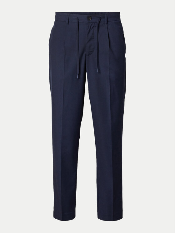 Selected Homme Selected Homme Bavlnené nohavice 16094358 Tmavomodrá Tapered Fit