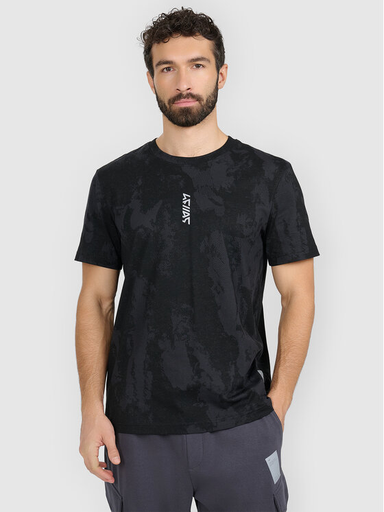 4F 4F T-Shirt BRIGHT TRACK Czarny Regular Fit