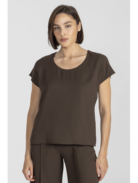 Deni Cler Milano Deni Cler Milano Bluzka W-DC-1247-E2-T8-70-1 Brązowy Regular Fit