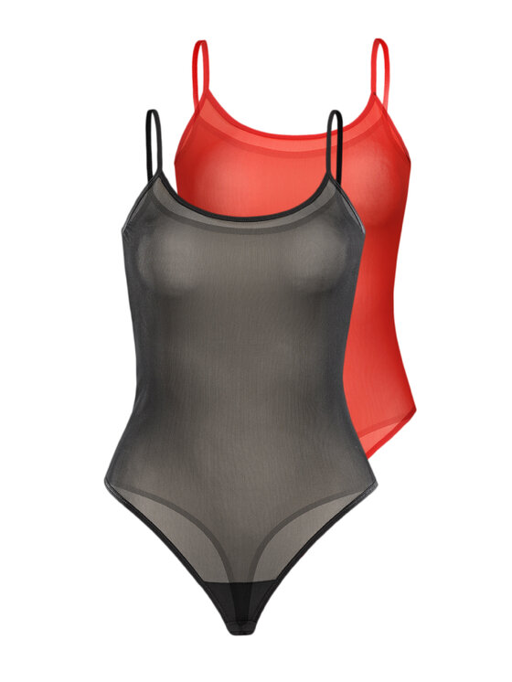 Teyli Damskie Body, rozmiar M, Kolorowe, z siateczki na ramiączkach Sophi