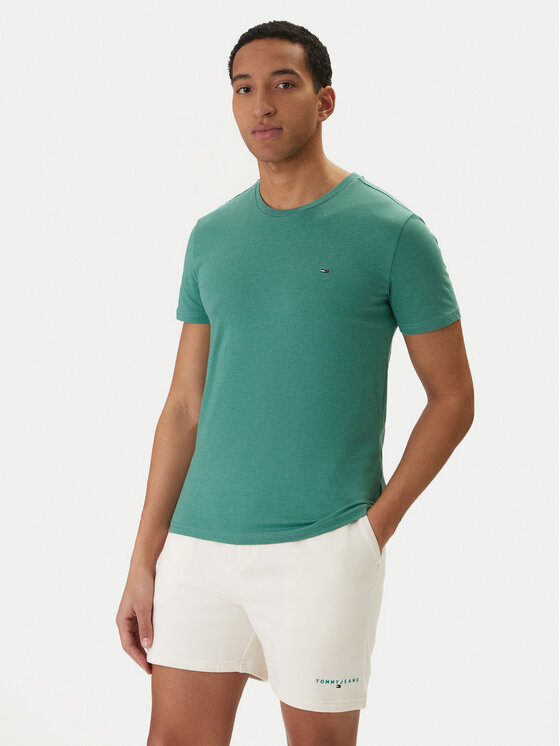 Tommy Jeans Tommy Jeans T-shirt DM0DM20363 Zelena Slim Fit