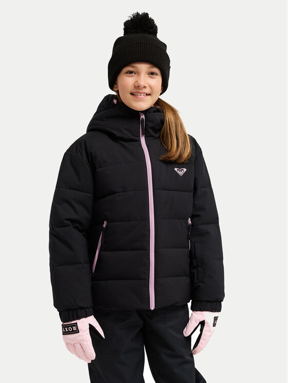 Roxy Roxy Lyžiarska bunda Snowyhill ERGTJ03205 Čierna Regular Fit