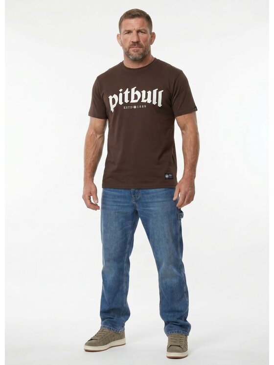 PITBULL PITBULL T-Shirt SIDE Brązowy Regular Fit