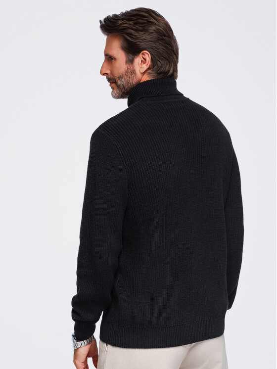 Ombre Ombre Svetr OM-SWTN-0189 Černá Regular Fit