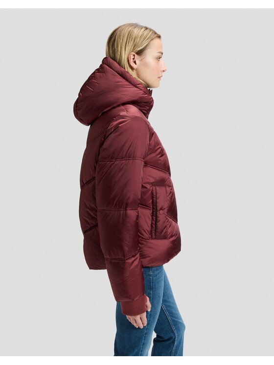 Lee Lee Kurtka puchowa SHORT HOODED PUFFER Czerwony Regular Fit