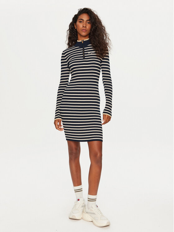 Tommy Jeans Tommy Jeans Rochie tricotată DW0DW19836 Bleumarin Slim Fit