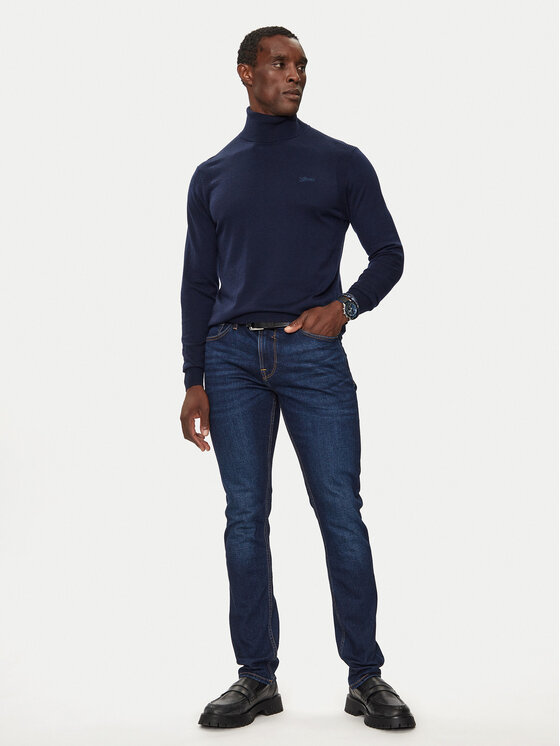 Guess Guess Krekls ar augstu apkakli M4BR05 Z3H82 Tumši zils Regular Fit