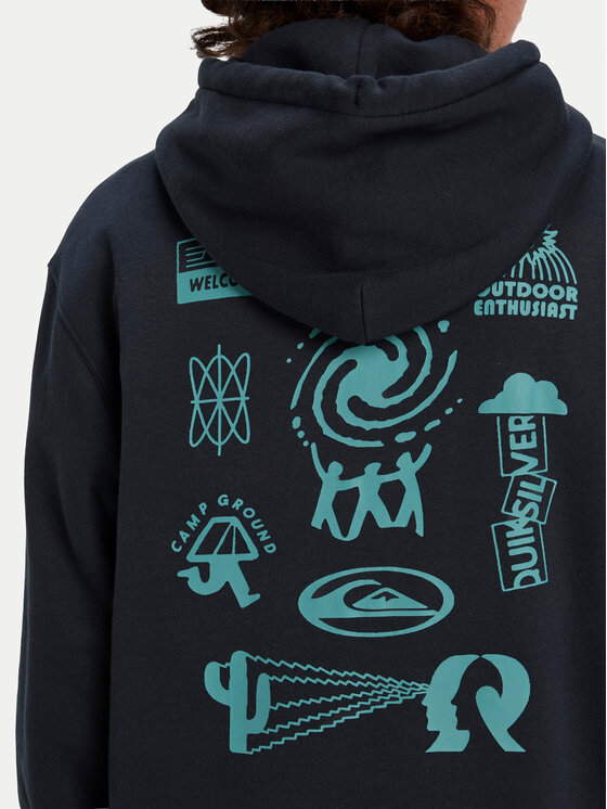 Quiksilver Quiksilver Mikina Salt Water Graphic EQYFT05126 Černá Regular Fit