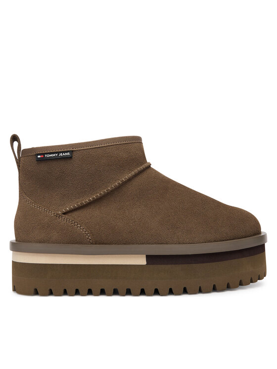 Tommy Jeans Tommy Jeans Апрески Tjw Flatform Snow Boot Suede EN0EN02841 Кафяв