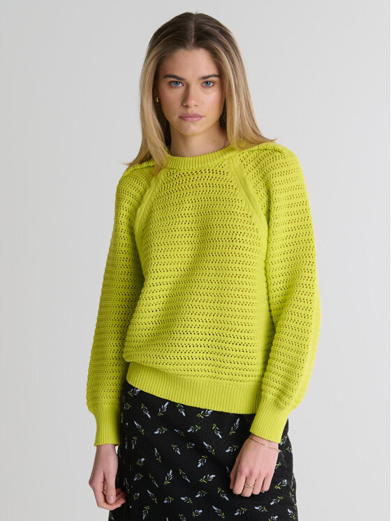 BIG STAR BIG STAR Sweter FUNIA_300_160 Zielony Basic Fit