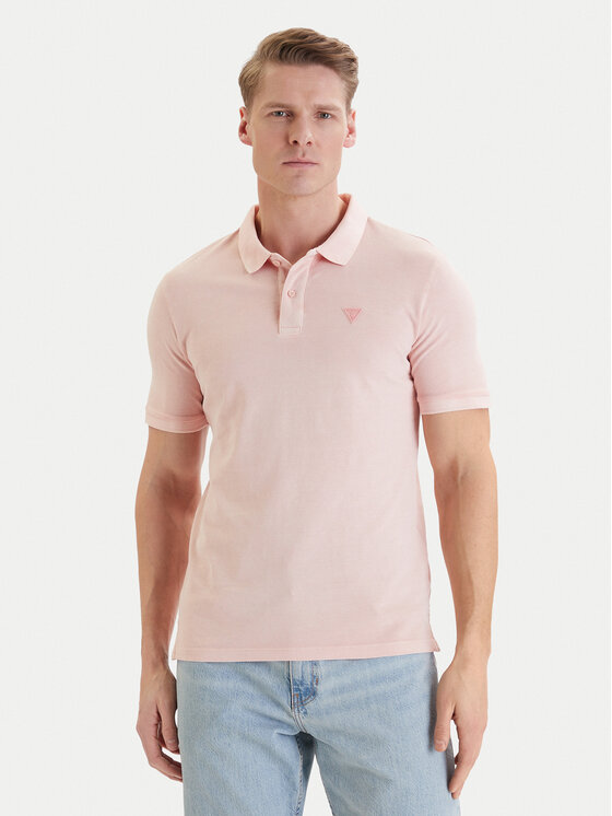 Guess Tricou polo F6GP03 K9WF1 Portocaliu Slim Fit