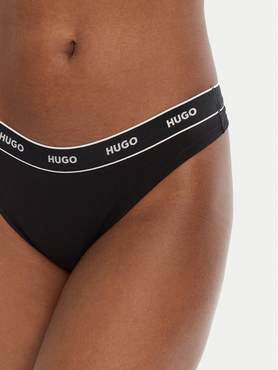 HUGO HUGO Sada 3 kusů string kalhotek 50495870 Černá