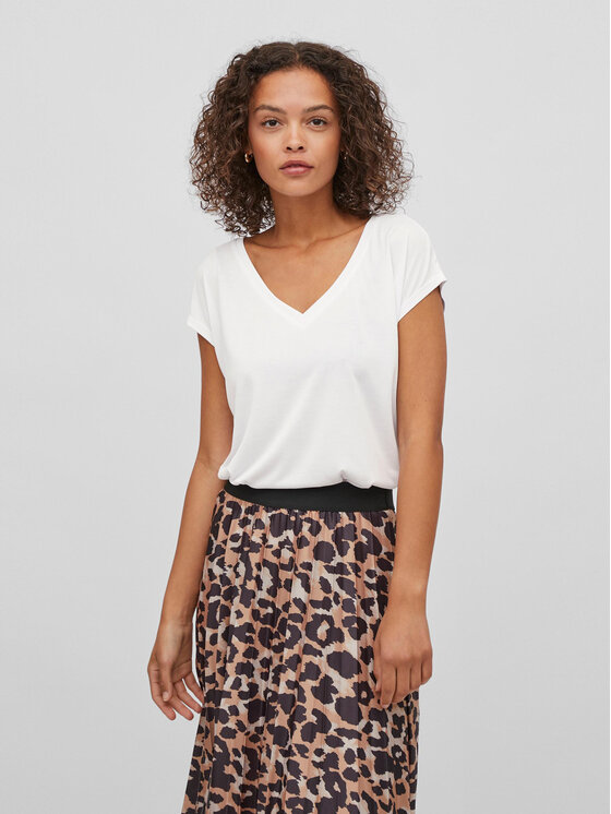 Vila Vila Tričko Modala 14074847 Biela Relaxed Fit