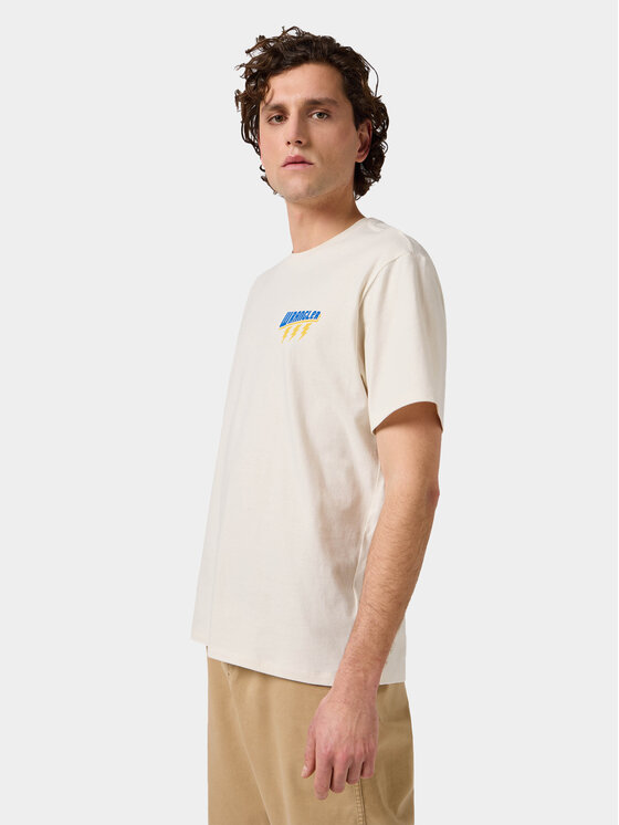 Wrangler Wrangler T-Shirt SMALL GRAPHIC TEE Beżowy Regular Fit