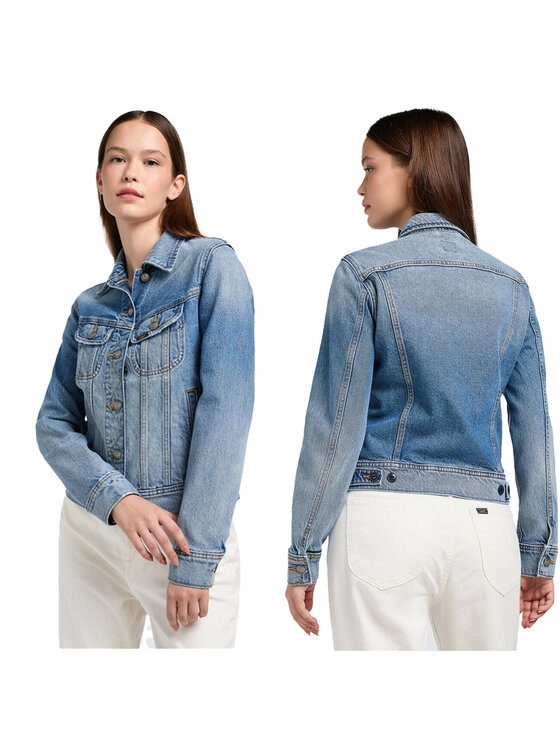 Lee Lee Kurtka jeansowa RIDER JACKET Niebieski Regular Fit