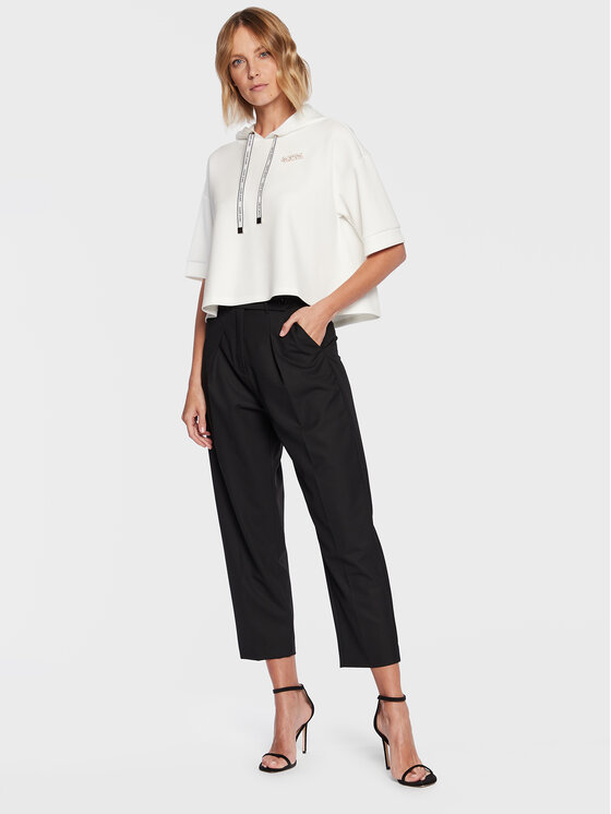 Gaudi Gaudi Jeans Džemperis ar kapuci 311BD64021 Écru Relaxed Fit