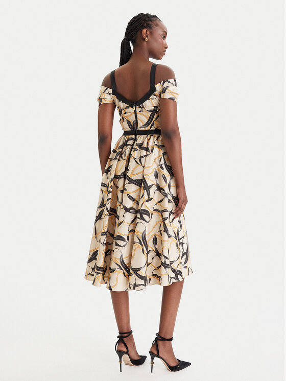 Elisabetta Franchi Elisabetta Franchi Koktejlové šaty AB-910-61E2-V590 Béžová Regular Fit