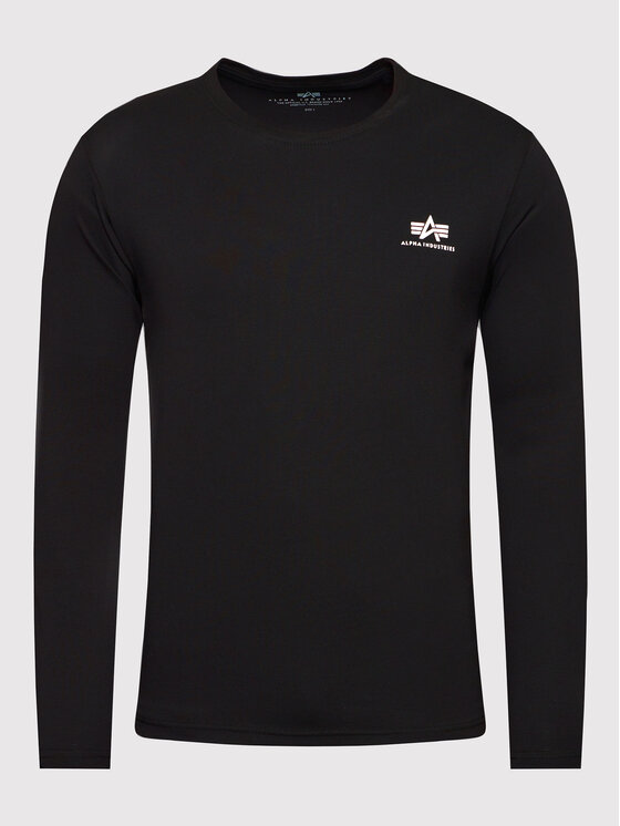 Alpha Industries Alpha Industries S dlhými rukávmi Basic Small Logo 198517 Čierna Regular Fit