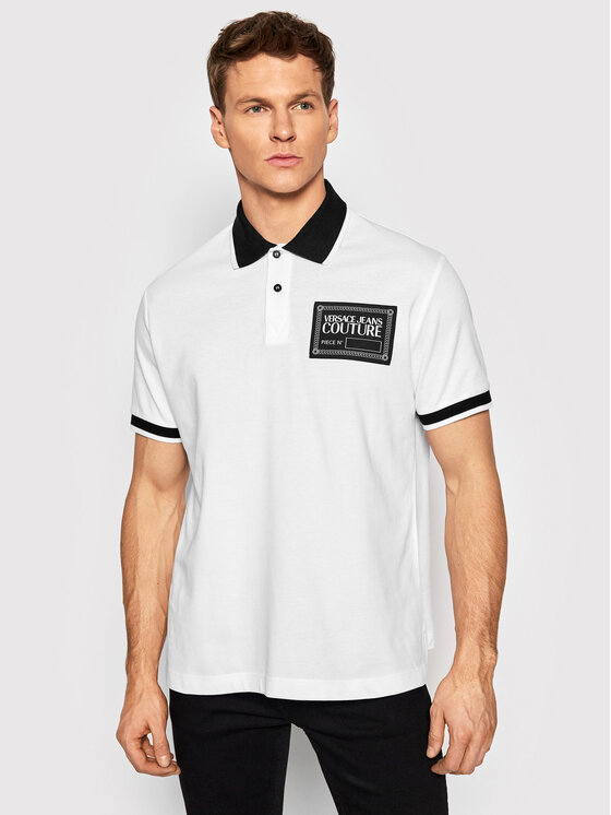 Versace Jeans Couture Polo marškinėliai Piece Nr Patch 72GAGT04 Balta  Regular Fit • Modivo.lt