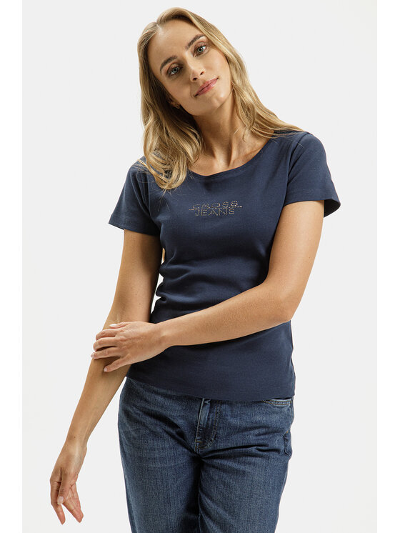 Cross Jeans Cross Jeans T-Shirt 55577-001 Granatowy