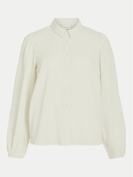 Vila Vila Camicia Brietta 14102572 Écru Regular Fit