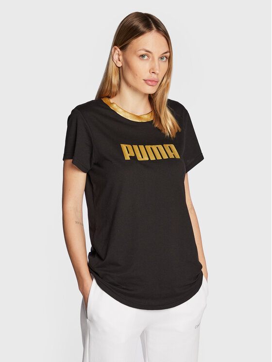 Puma Puma T-Shirt Deco Glam 522381 Czarny Regular Fit