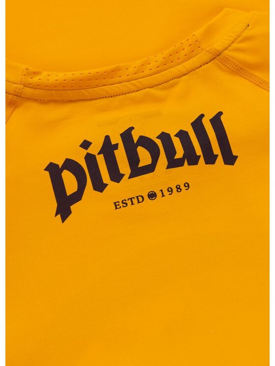 PITBULL PITBULL Koszulka techniczna LOGO PALMS Żółty Regular Fit