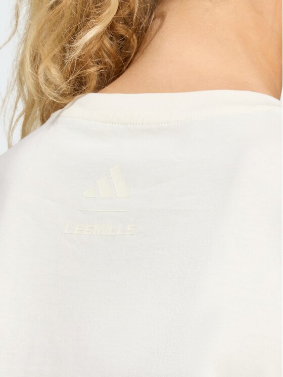 adidas adidas Koszulka techniczna LESMILLS MOVERS GRAPHIC Biały Loose Fit