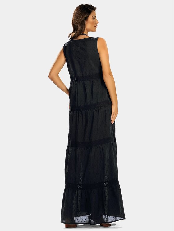 Feba Feba Sukienka letnia F195A Czarny Relaxed Fit