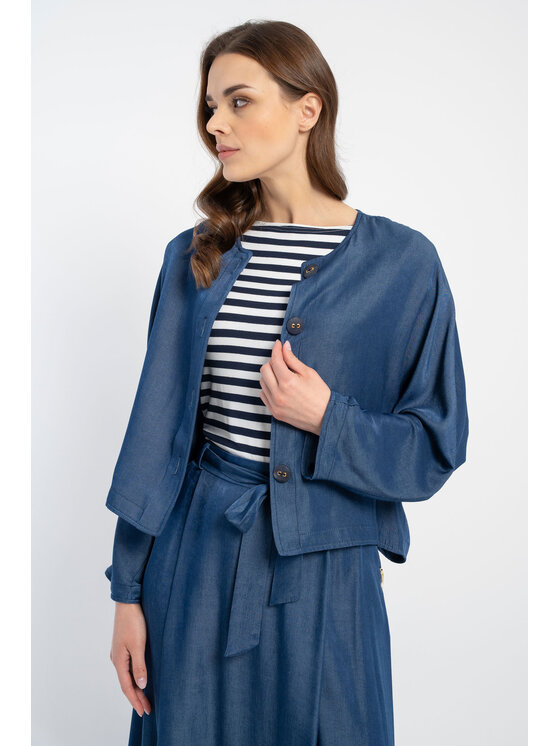 CLICK CLICK Μπόμπερ μπουφάν 71-0025 Σκούρο μπλε Relaxed Fit
