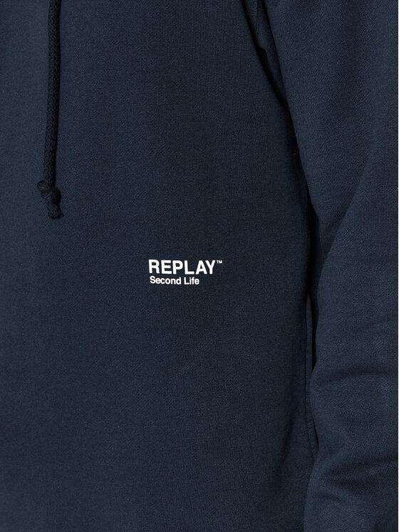 REPLAY Replay Світшот M6055.000.23040P Cиній Relaxed Fit