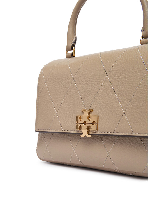 Tory Burch Tory Burch Borsetta Charlie Quilted Mini Top Handle Chain Wallet 186032 Beige