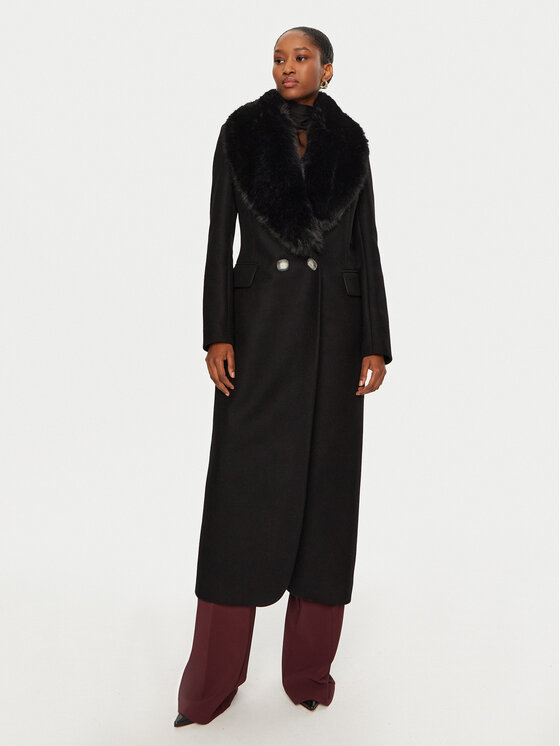 YES LONDON YES LONDON Вовняне пальто CD1184/ECO Чорний Regular Fit