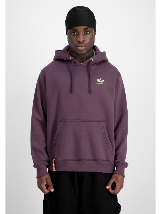 Alpha Industries Alpha Industries Bluza Basic Small Logo Hoodie Fioletowy Regular Fit