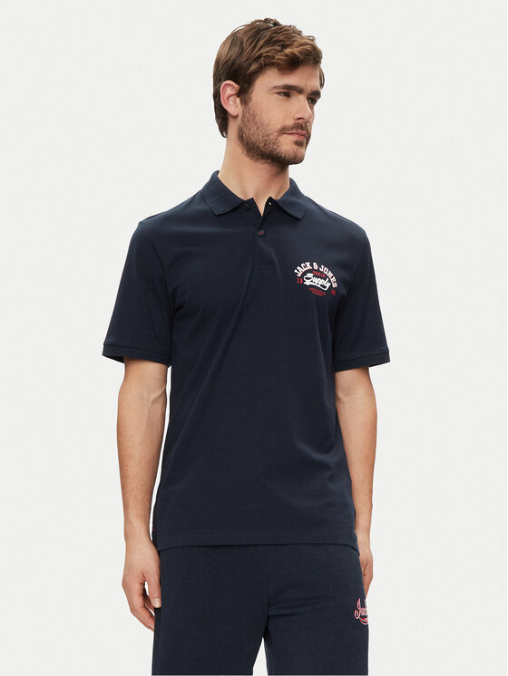 Jack&Jones Polo Logo 12246692 Tamnoplava Standard Fit