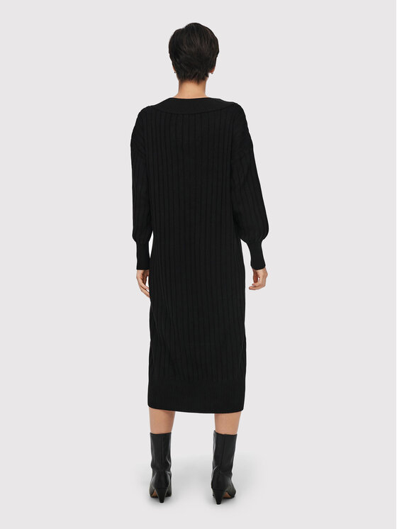 ONLY ONLY Rochie tricotată New Tessa 15236372 Negru Regular Fit