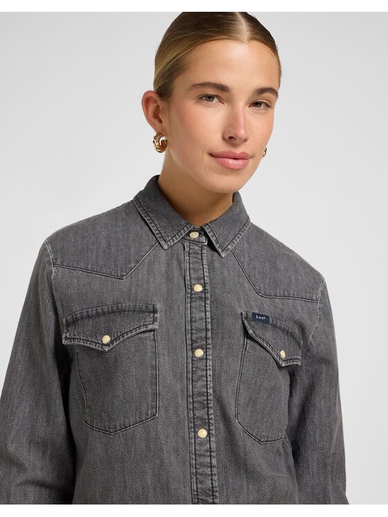 Lee Lee Koszula REGULAR WESTERN SHIRT Szary Regular Fit