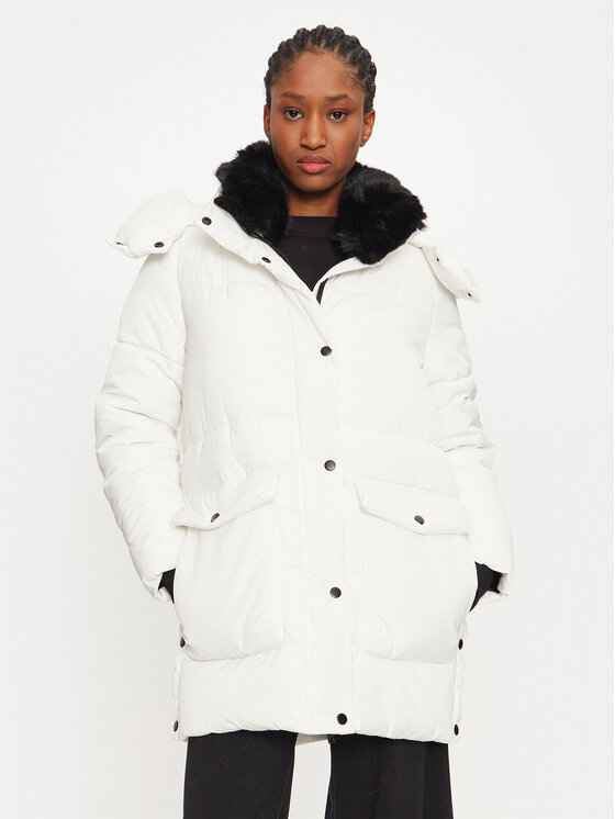 Rinascimento Rinascimento Зимно яке CFC0118343003 Бял Loose Fit