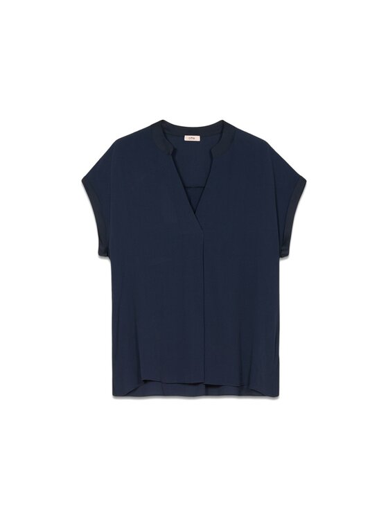 Oltre Oltre Bluzka 2449J000672N034 Niebieski Regular Fit