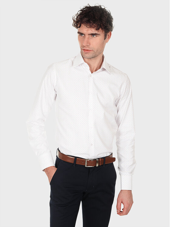 Evenemen Evenemen Koszula STAMPA K60081 Biały Slim Fit