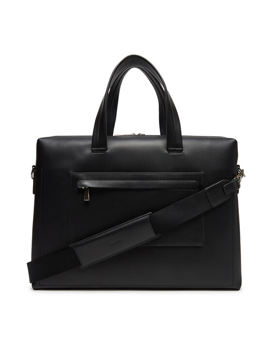 Calvin Klein Calvin Klein Torba za prenosnik Ck Premium Leather Laptop Bag K50K512939 Črna