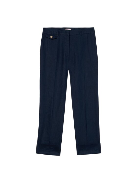 Oltre Oltre Spodnie materiałowe P016R008440N034 Niebieski Regular Fit
