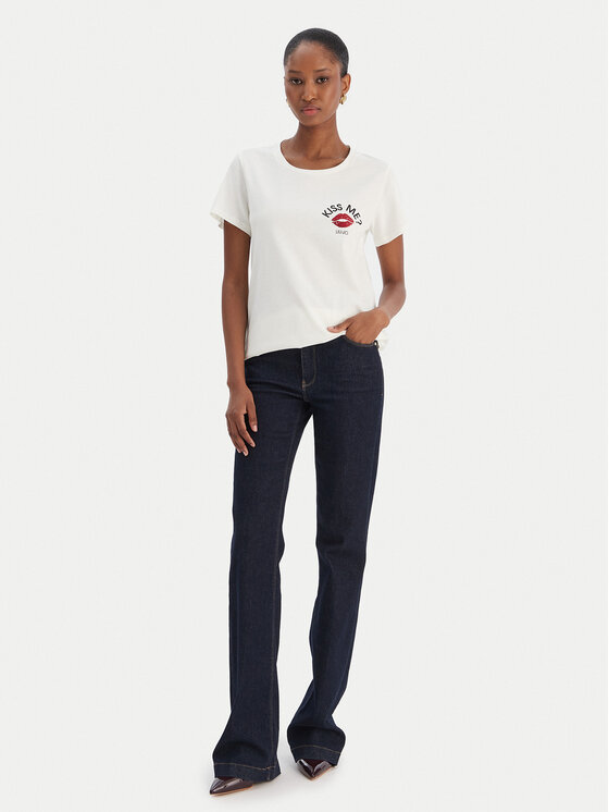 Liu Jo Sport Liu Jo Sport T-krekls TF5275 JS923 Écru Regular Fit